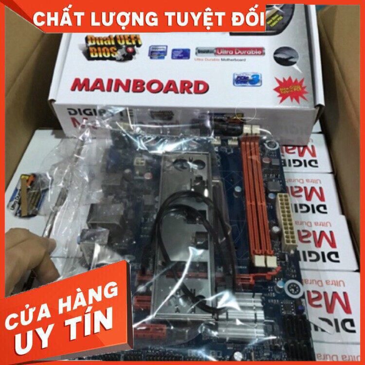 Main h61 socket 1155 mới full box + chặn + dây sata