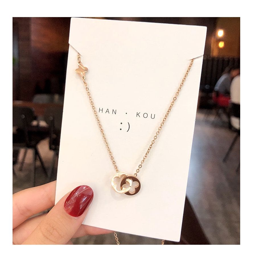 RAISS Choker Necklace Hollow Model Design Sheet Semicolor Rose Gold Titanium Steel Material For Women