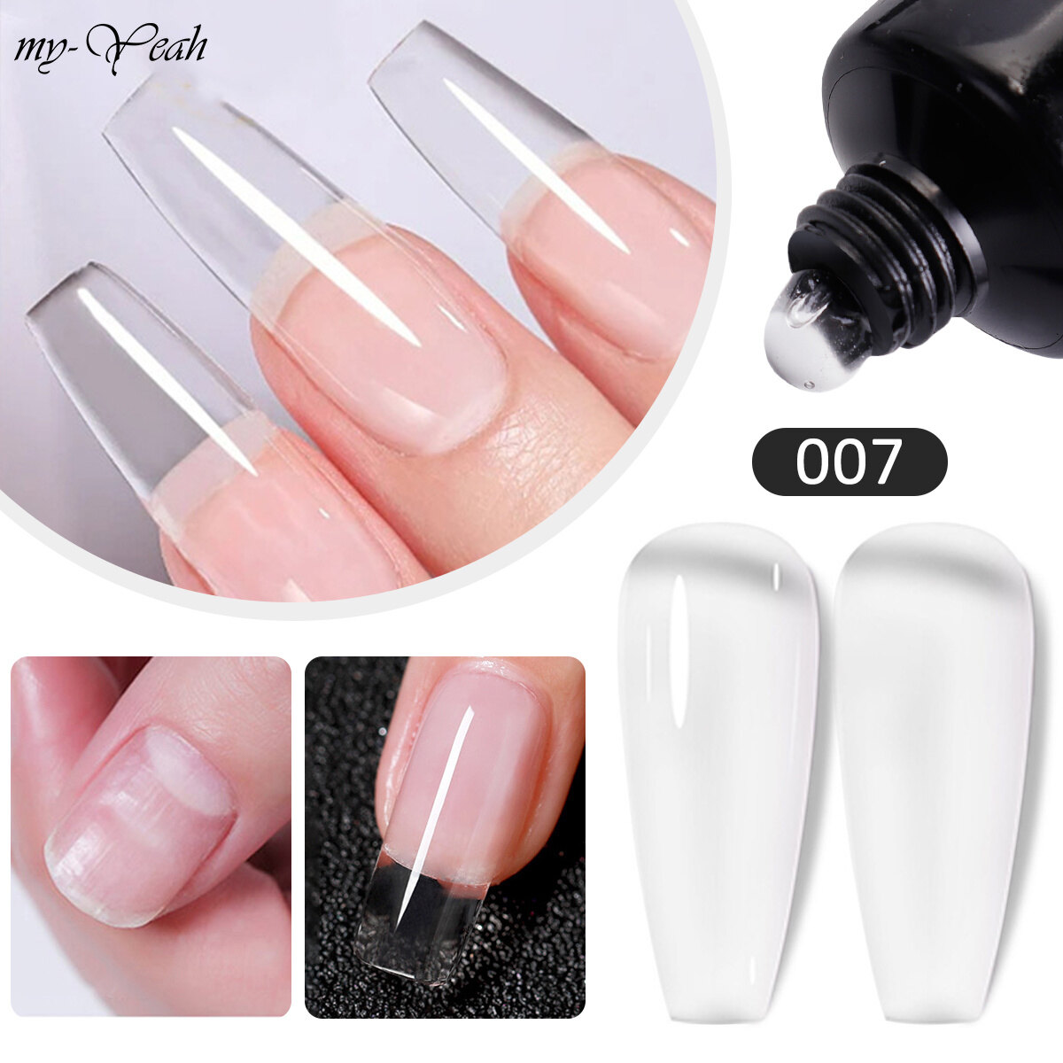 myyeah 10Colors 15ML Nail Art Poly Gel Nail Extension Quick Building Acrylic Nail Art Gel DIY Coating Painting Manicure Tool