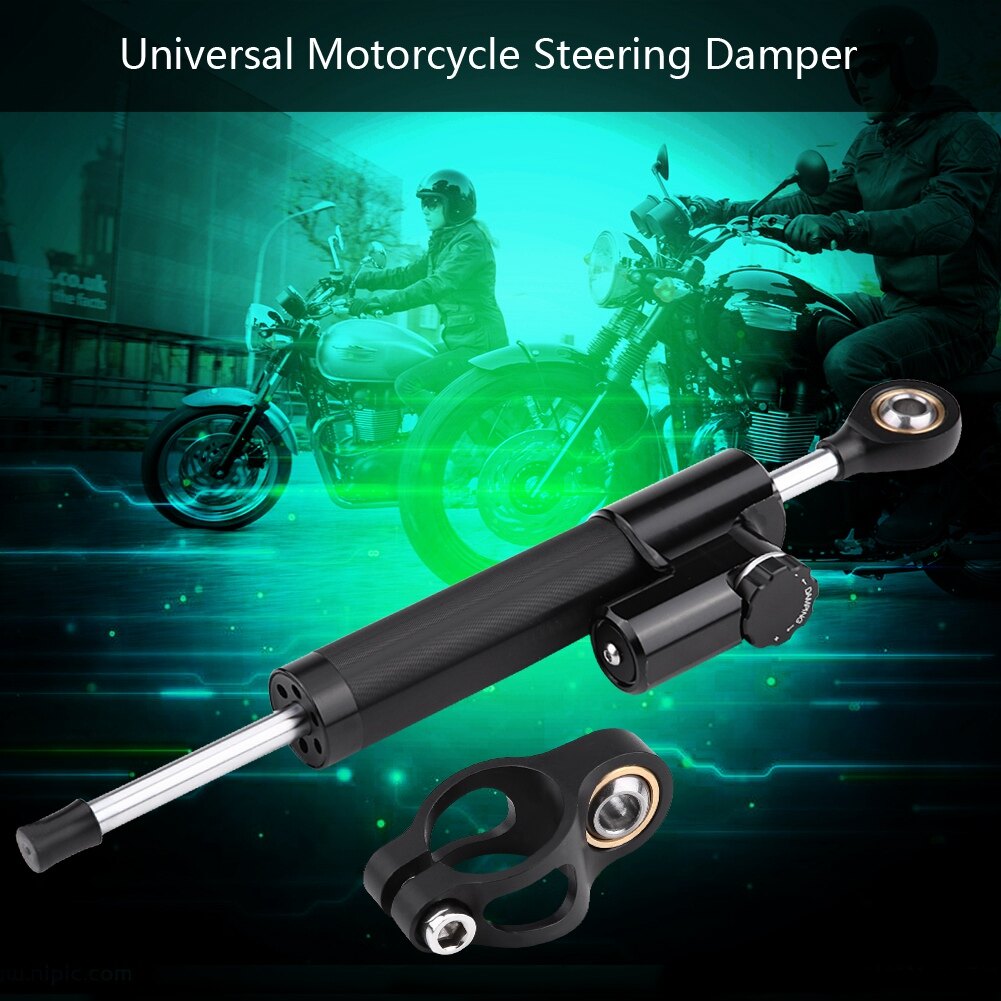 【ราคาแปลกใจ】Universal Damper อลูมิเนียม Universal รถจักรยานยนต์พวงมาลัยพาวเวอร์ Linear Reversed การควบคุมความปลอดภัย - INTL