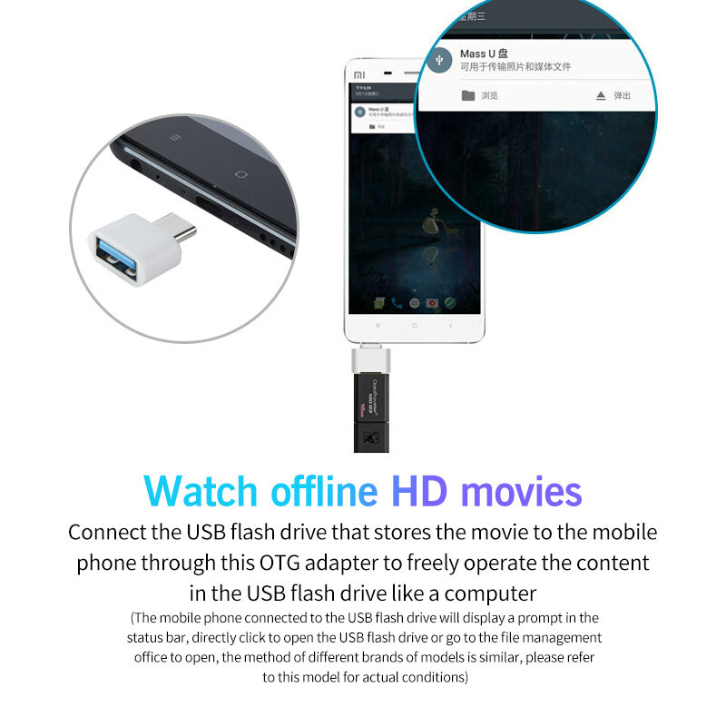 FONKEN Bộ Chuyển Đổi OTG Type-C/Micro USB, USB Disk Chuyển Đổi Cáp Dữ Liệu, Dành Cho Máy Tính Bảng Điện Thoại Android