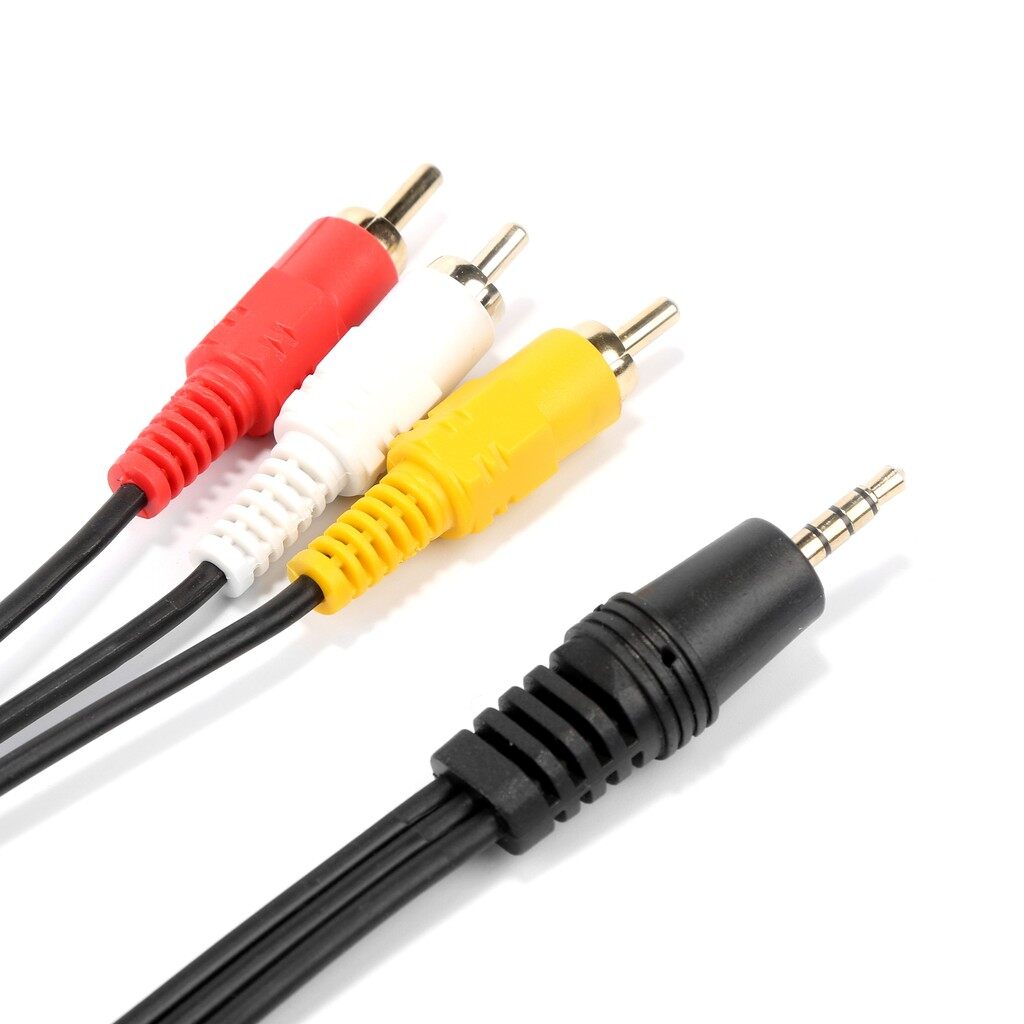 【1.5M/3M/5M/10M】3.5mm to 3 RCA Male AV Video Audio Cable