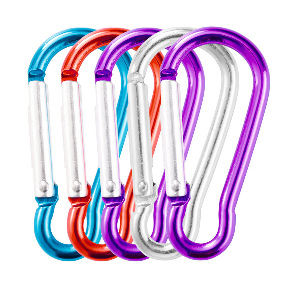 [Chasers Outdoor Store] 5pcs Climbing Buckles Keychain Random Color Outdoor Camping Hiking D-ring Snap Clip Lock Hook Sports Fishing Bucklekeychain Tool