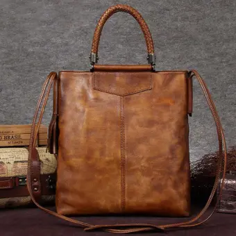 leather work tote shoulder bag