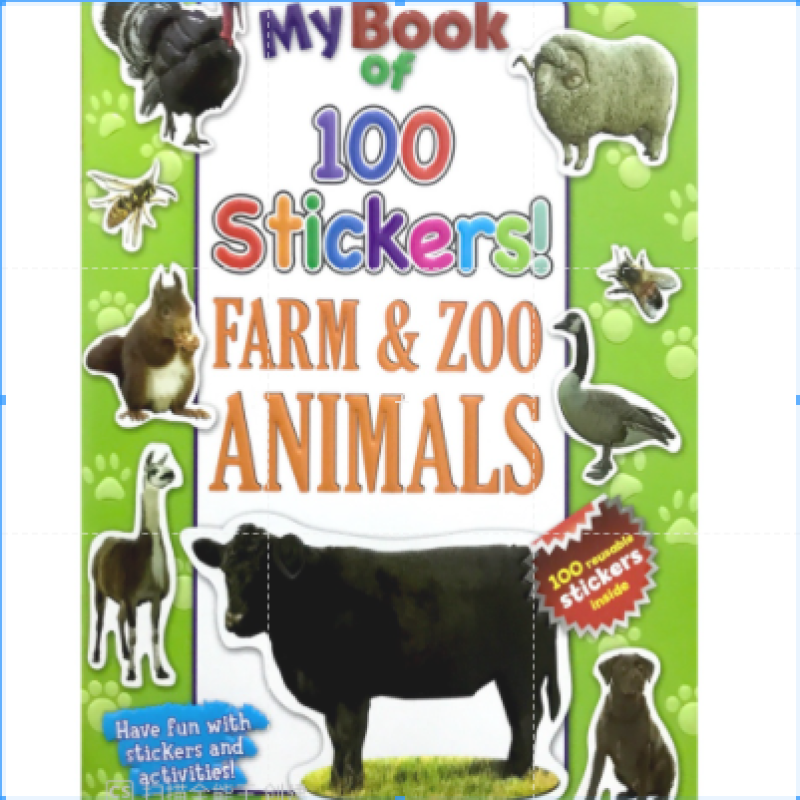 【DM】My Book of 100 Stickers - Sticker and Activities Book - Farm & Zoo Animals Malaysia