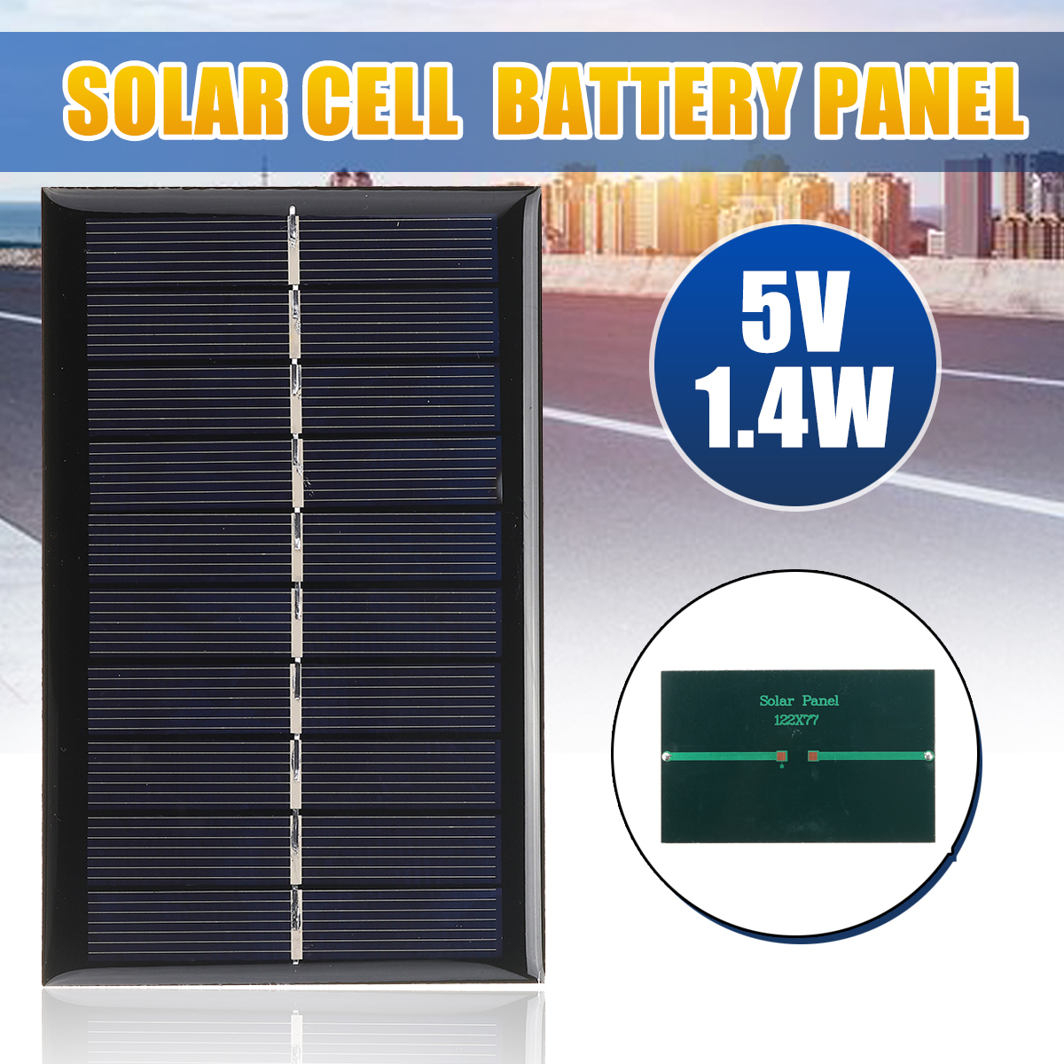 Gavigain Lot De 2 Panneaux Solaires Polycristallins 0.6W 5V - 80x55mm Pour Petits Appareils Électriques