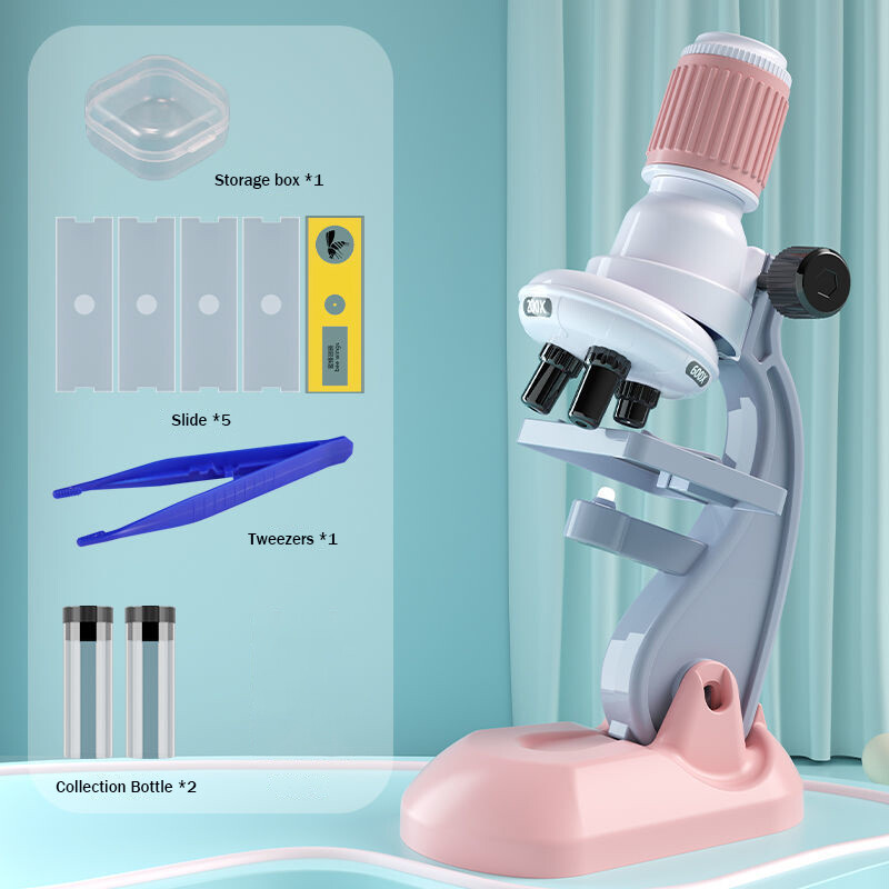 Kmoist 200x-1200x Trẻ Em Của Kính Hiển Vi Bộ đồ chơi HD Kính Hiển Vi Quang Học Thí Nghiệm Khoa Học công cụ hỗ trợ giảng dạy Đồ chơi giáo dục sớm Trẻ Em kính hiển vi dành cho người mới bắt đầu Gốc Kit