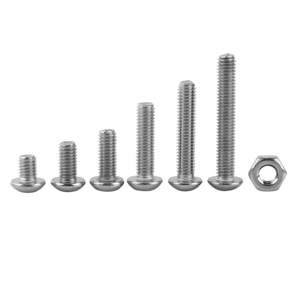 230 Cái Ốc Vít Đầu Nút Lục Giác SS304 Thép Không Gỉ M3 Bu Lông Và Đai Ốc, Có Hộp
