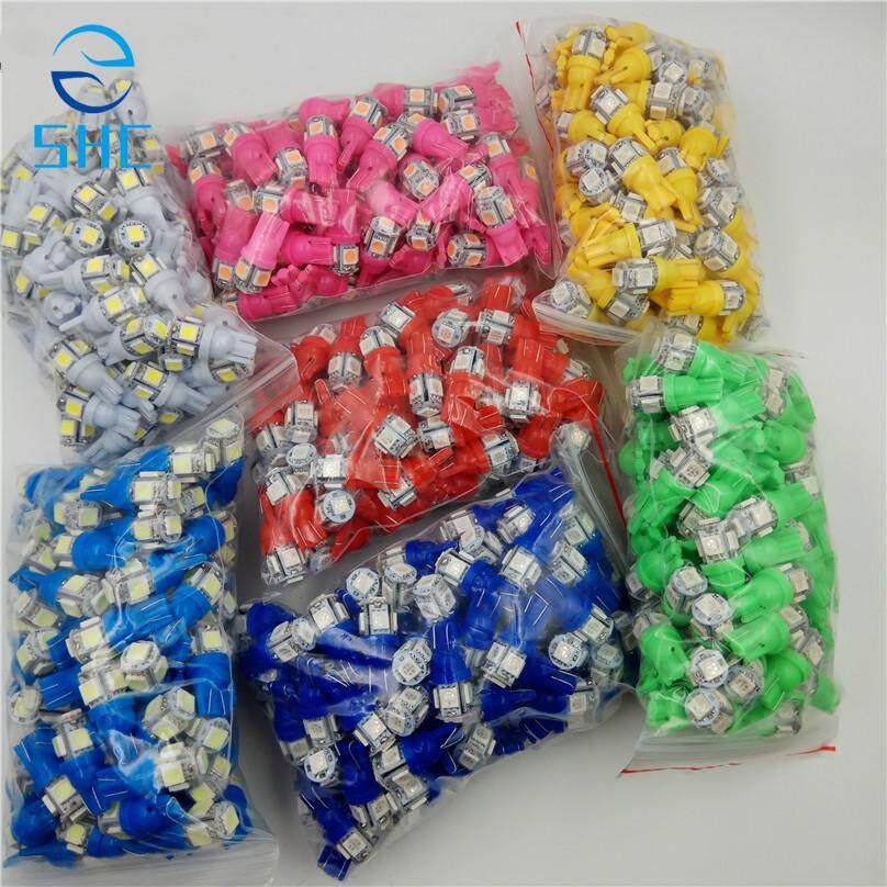 SHC 30 Pcs LED Mobil 12 V Lampada Lampu T10 5050 Super Light 194 168 W5w T10 LED Bohlam Parkir Auto wedge Clearance Lampu (Es Biru)