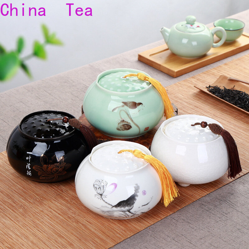 [Chất Lượng Cao, Giao Hàng Nhanh] Hộp Đựng Trà Bằng Gốm Sứ Celadon Lớn