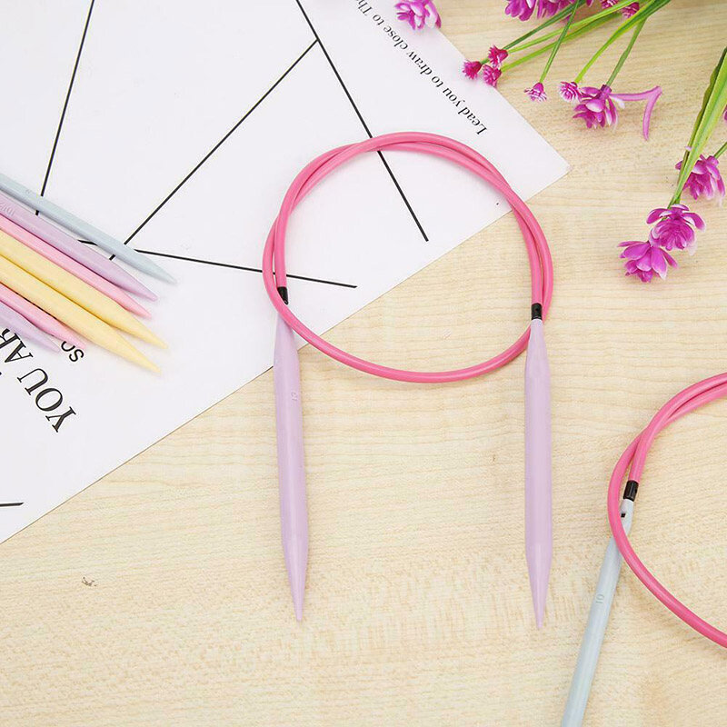 BOKALI 10 Pairs Plastic Change Head Circular Knitting Needle Set Scarfs Weaving Tools