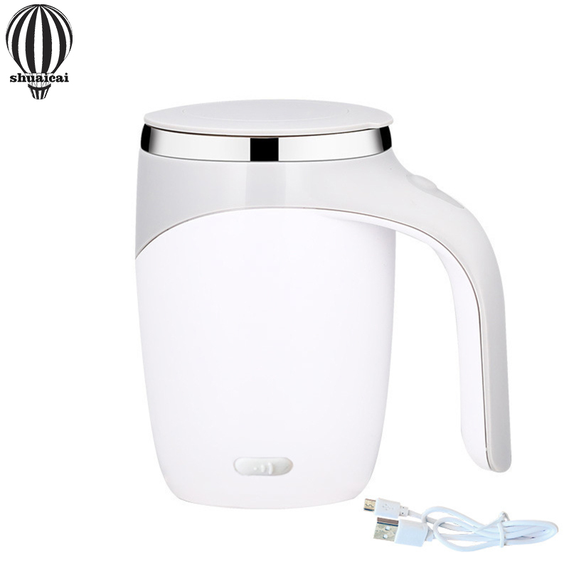 Shuaicai Portable Automatic Magnetic Stirring Coffee Mug Rechargeable 304 Stainless Steel Electric Mixing Cup Self Mixing Coffee Tumbler