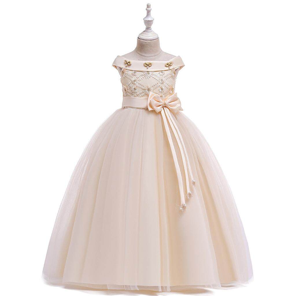 Flower Kids Girls Dress Birthday Party Wedding Bridesmaid Gown Formal Dresses