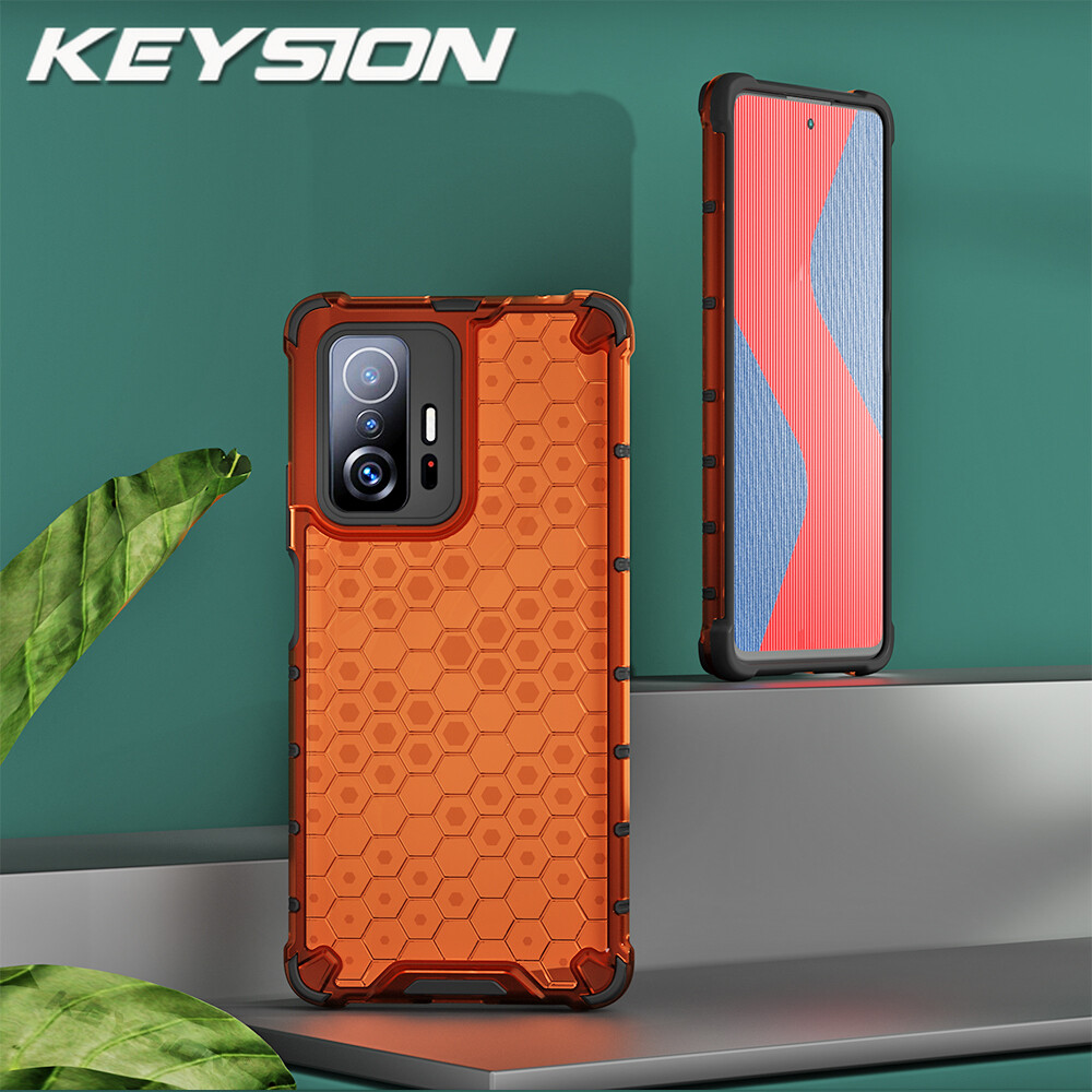 KEYSION Shockproof Case forXiaomi Mi 11T 11T Pro 5G Honeycomb Phone Back Cover for Xiaomi Mi 11 Lite 5G