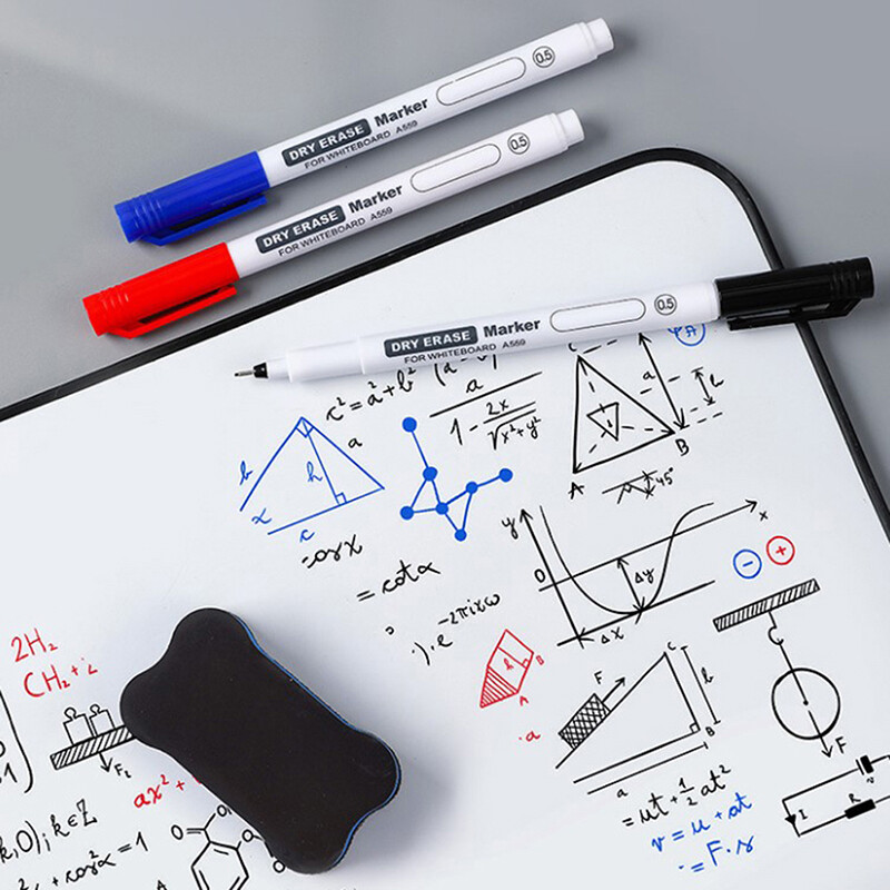 Behoo Erasable whiteboard pen extremely thin 0.5MM dry erasing pen office examination waterproof marker pen