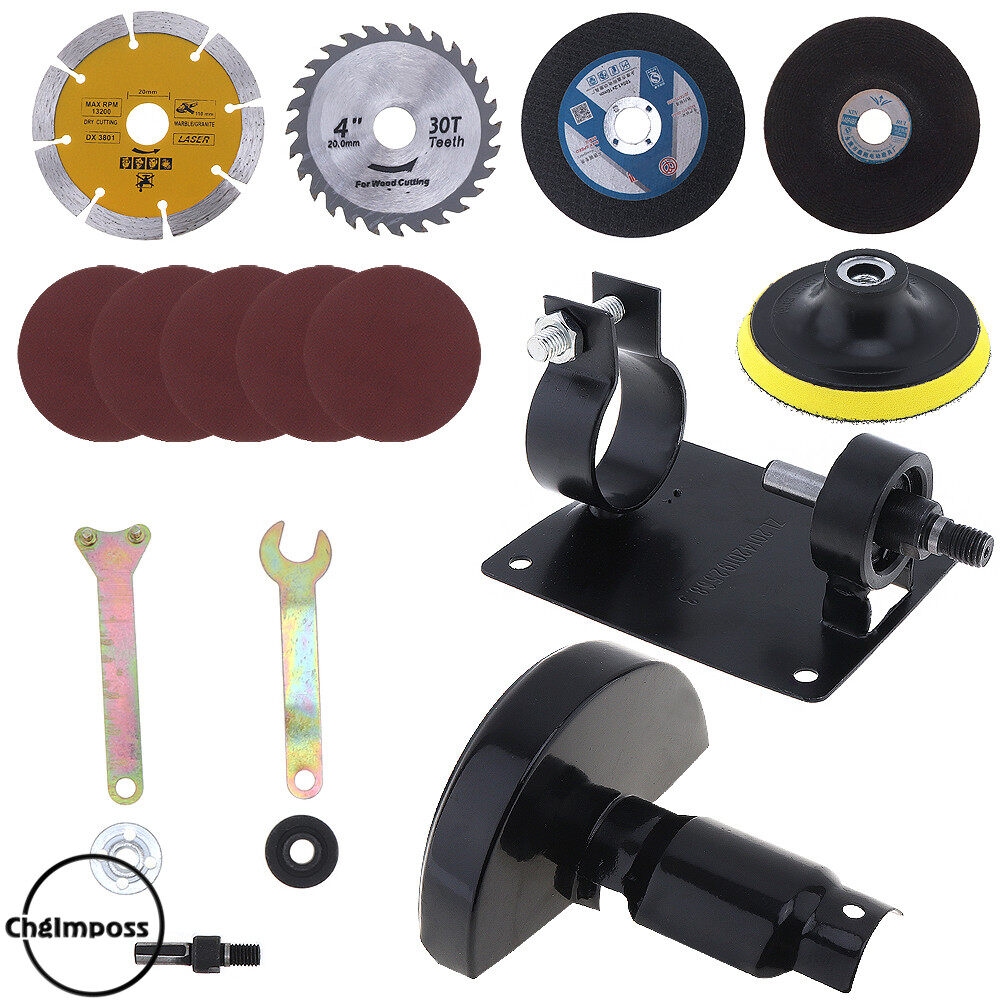 ChgImposs 17pcs/set 13mm Electric Drill Cutting Seat Conversion Tool Accessories with Grinding Wheel and Metal Slice for Grinding / Cutting Tile / Metal Polishing