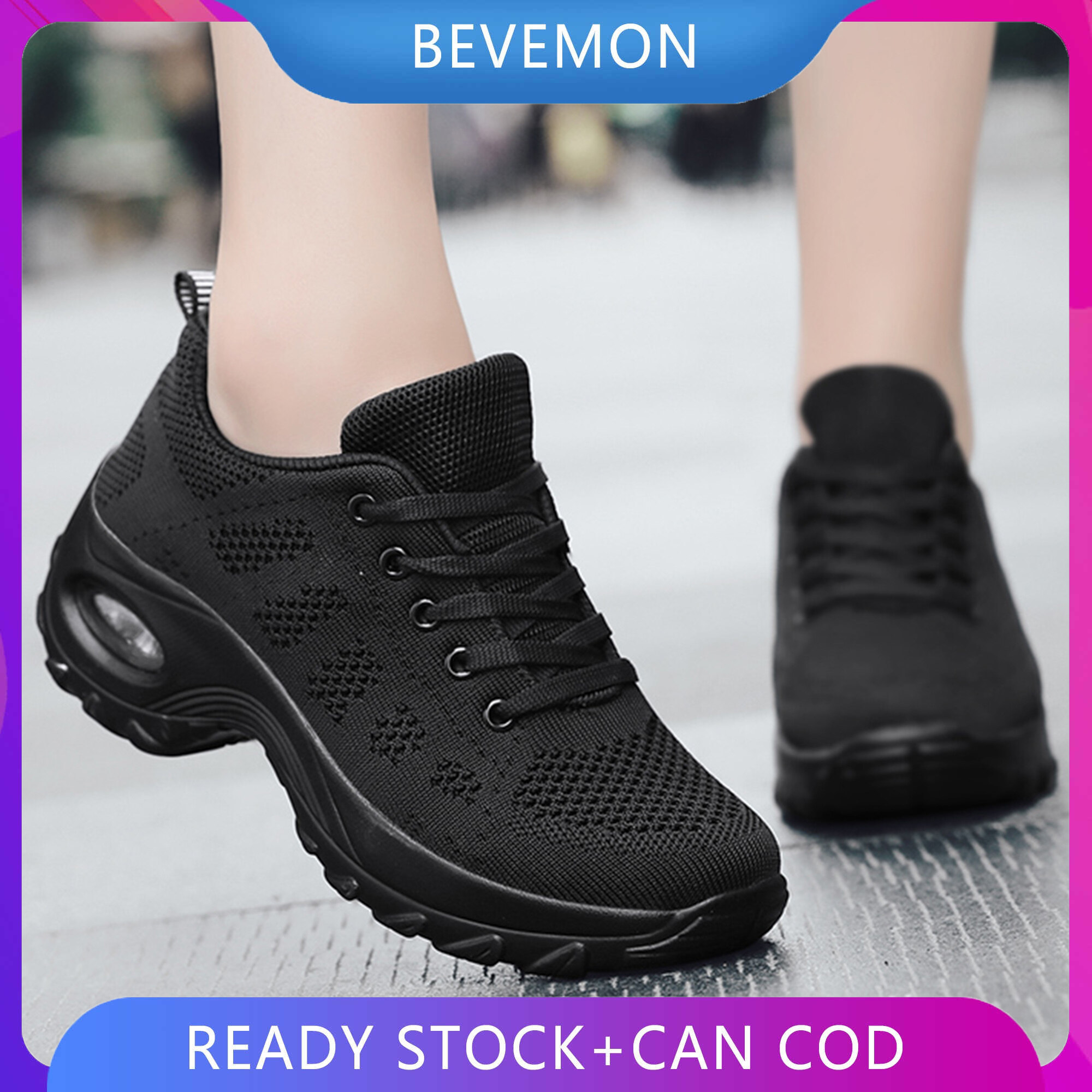 BEVEMON Sport Shoes for Women Air Cushion Sneakers Casual Shoes Dance Sports Shoes Fashion Heighten Shoes
