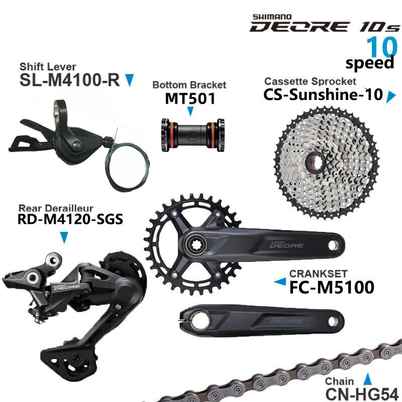 SHIMANO DEORE M4100 Groupset 1x10 Speed MTB Mountain Bicycle