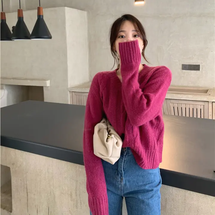 thin cable knit sweater