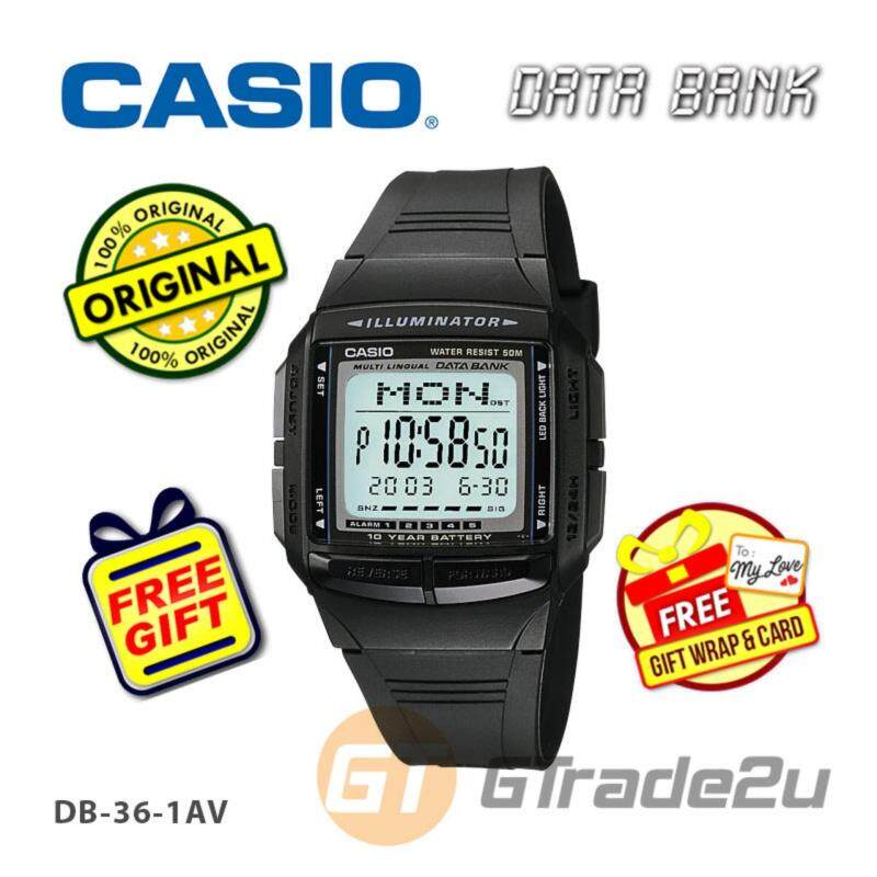 CASIO DATA BANK DB-36-1AV Digital Watch 30 Telememo 10 Yrs Batt. Malaysia