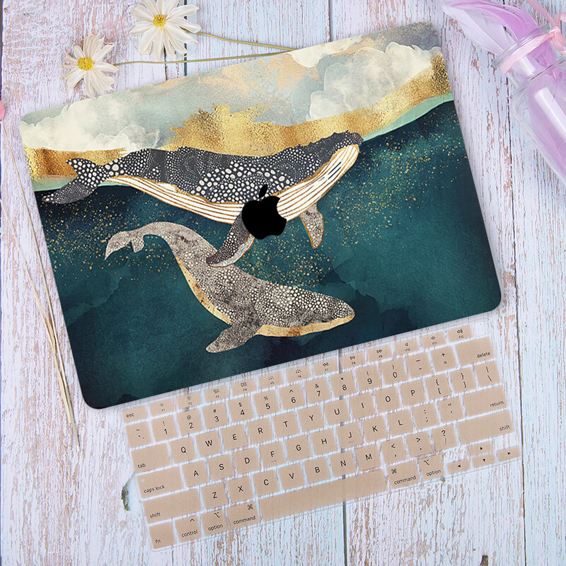 Day and night mountains Print Protect case for New Macbook Pro 14 16 inch A2442 A2485 air 2020 Retina 13 M1 A2179 A2337 touch bar A2338 A2289 A2251 Touch ID 2021 2019 Air A1932 A1989 Free keyboard cover Skin