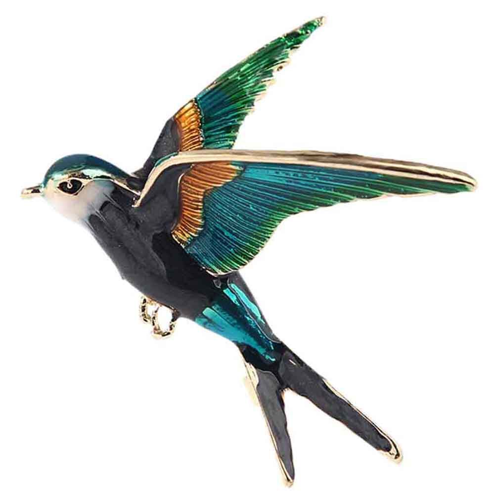 Talent Star Women Swallow Bird Enameled Animal Brooch Pin Lapel Badge Jewelry Accessory