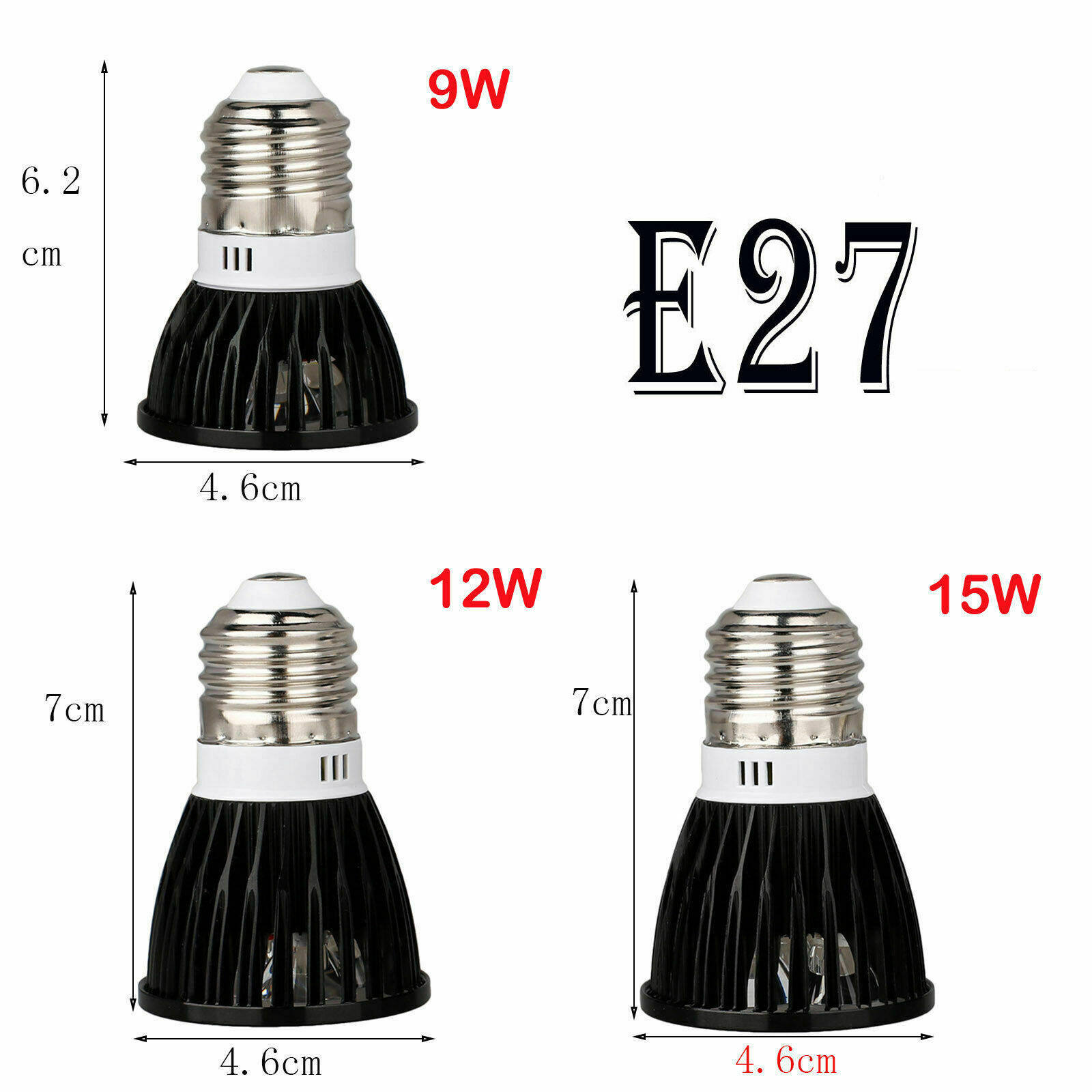 Eranpo led bulb e14 e27 220v dimmable led spotlight bulbs 9w 12w 15w high power home lamp red yellow blue green purple