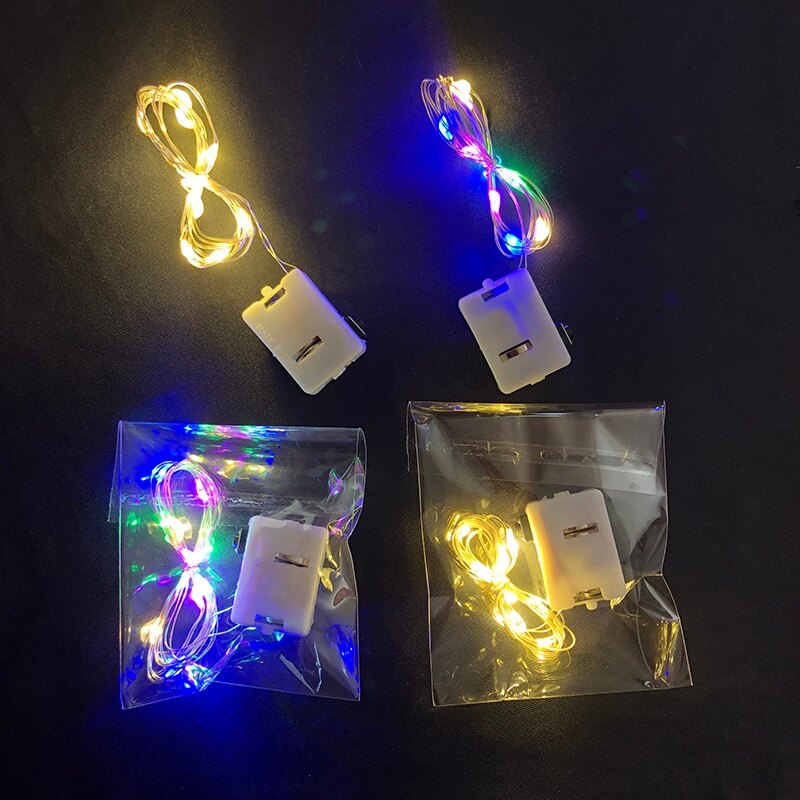 Đèn Dây 1/2M 10/20LED Đèn Trang Trí Chạy Pin Dây Đồng Cổ Tích