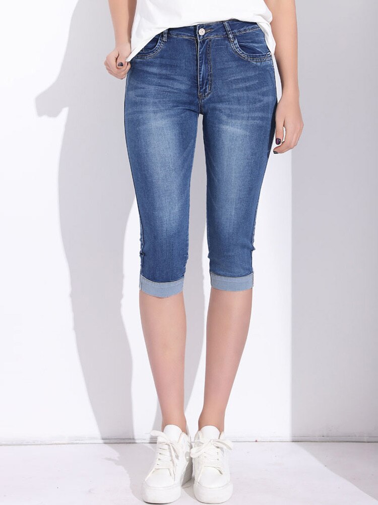 Knee Length Denim Shorts Women - Best 