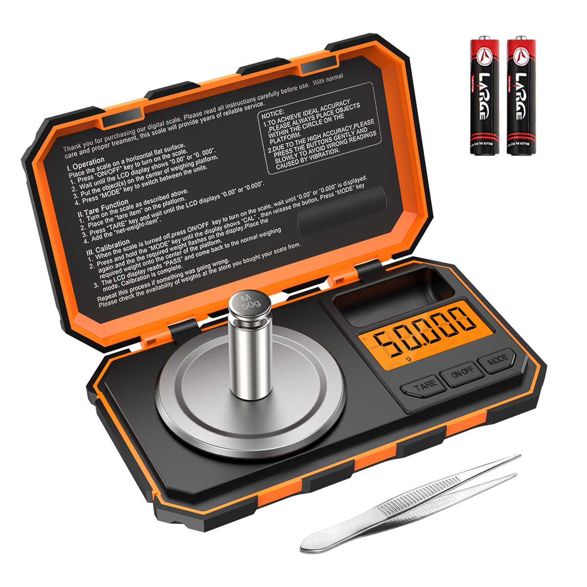 50g/0.001g digital scale with LED display digital milligram scale, mini electronic scale professional digital mini scale