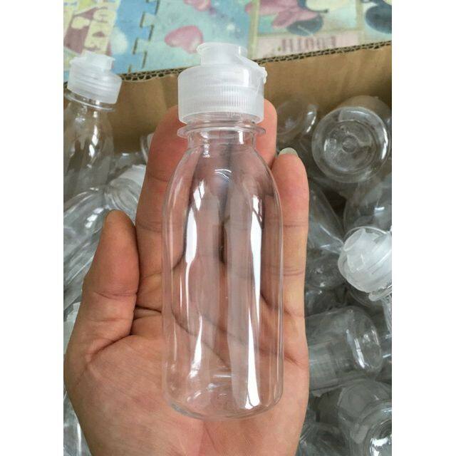 Chai nhựa 100ml nắp bật trắng