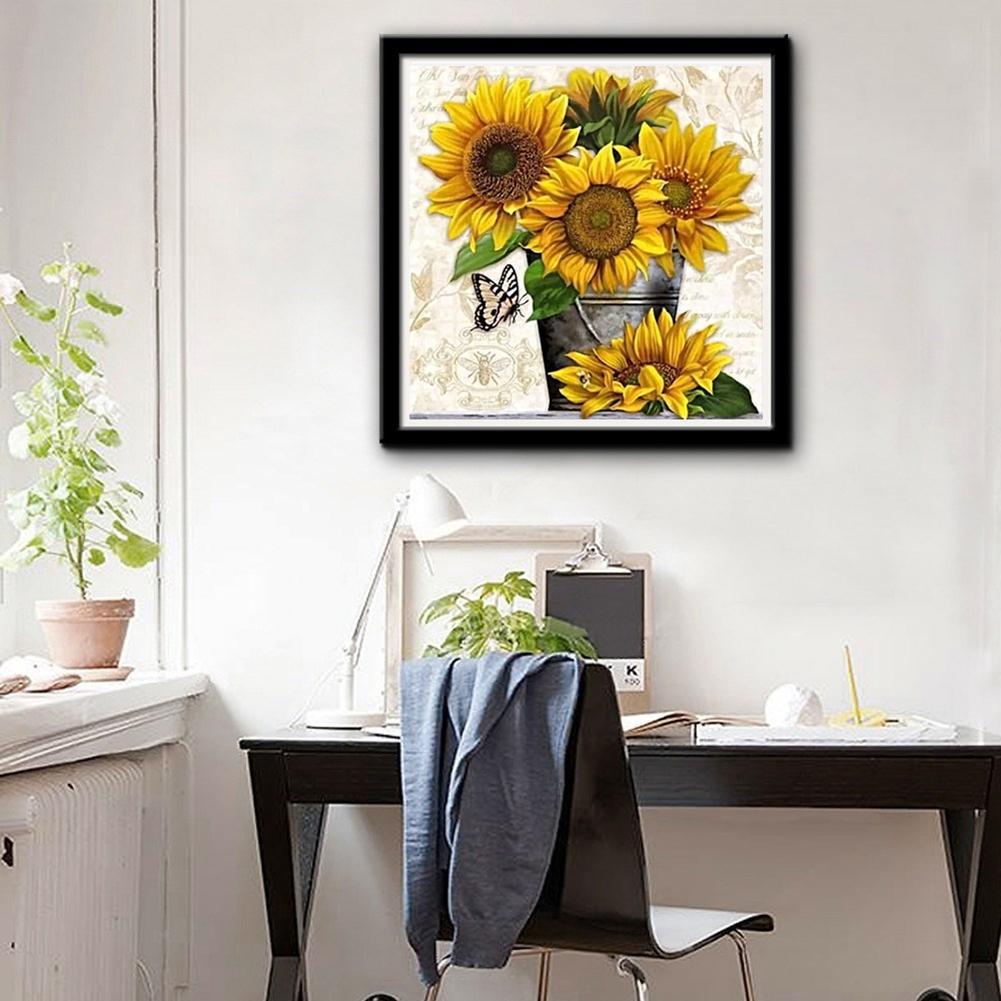 Sunflower 5D DIY Full Drill Diamond Painting Embroidery Kits Cross ...