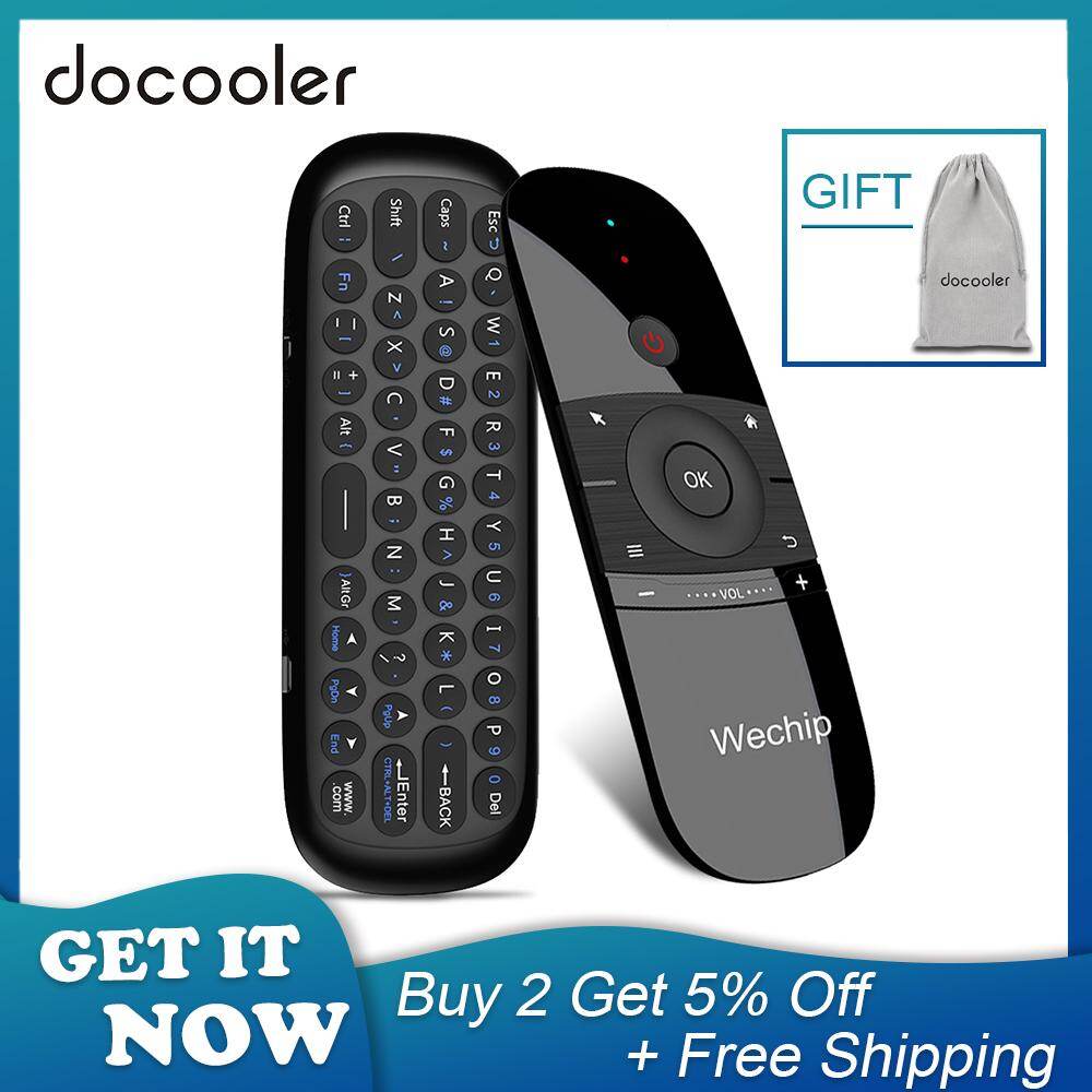 Docooler Wechip W1 2.4G Air Mouse Wireless Keyboard Remote Control Infrared Remote Learning 6-Axis Motion Sense w/ USB Receiver for Smart Android  BOX Laptop PC
