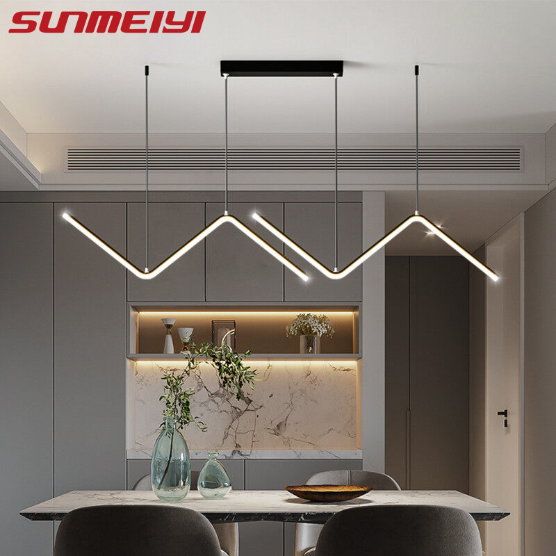 SUNMEIYI Ceiling Lights Black and Gold Lightning LED Lights Ceiling Pendant Lights Modern Dining Table Kitchen Living Room Home Design Hanging Decorative Lighting 3 Years Warranty
