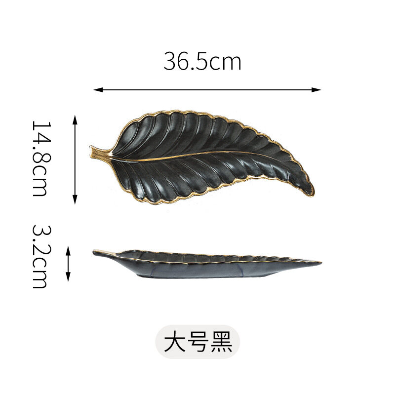 Leaf Ceramic Tray Sushi/Cake/ Candy/Tableware Plates Trinket Jewelry Tray Home Decoration Storage Platter Kitchen Dinner Plates