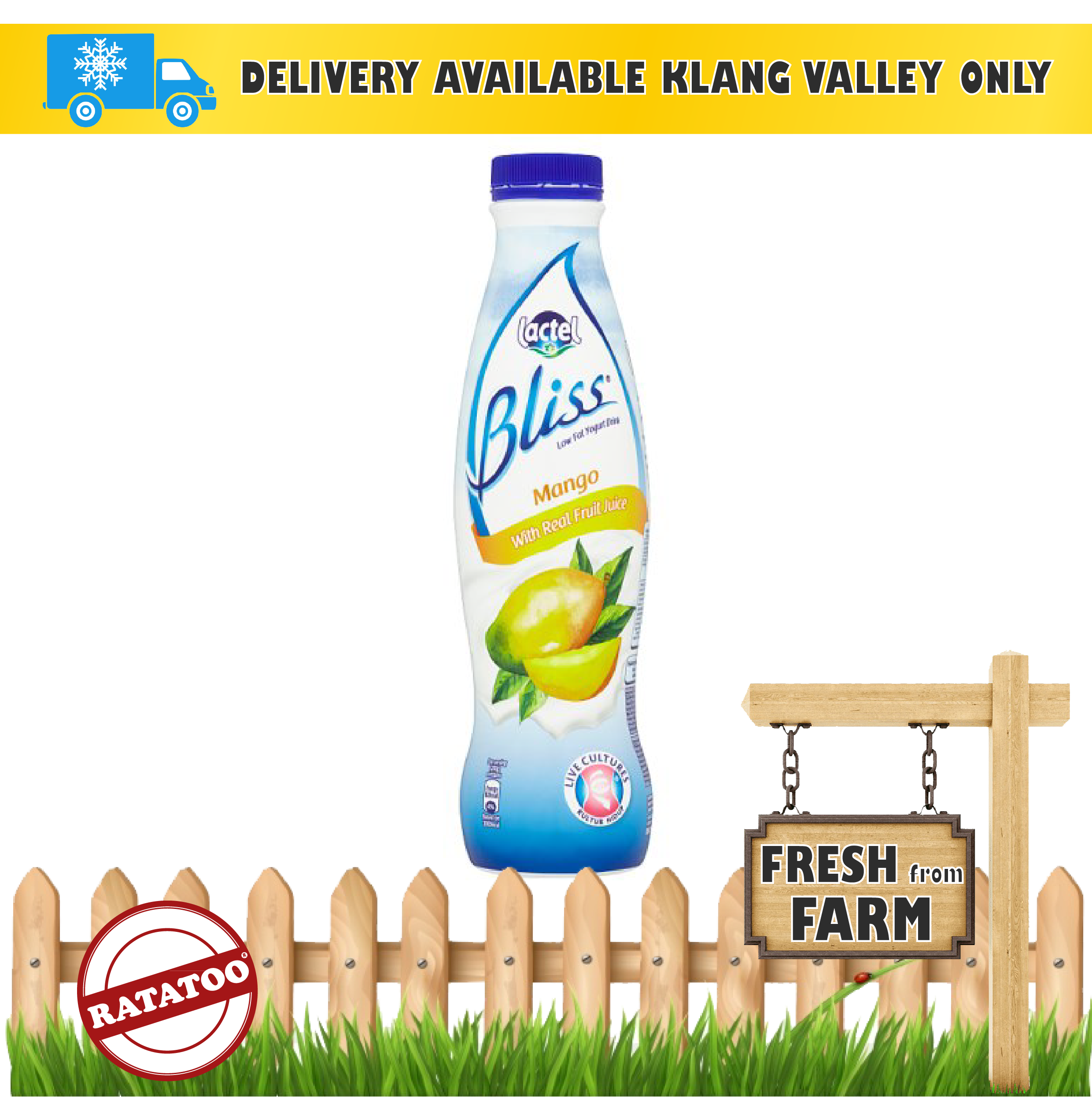 [SALE] YOGURT DRINK Lactel Bliss Low Fat Yogurt Drink Mango (700ml