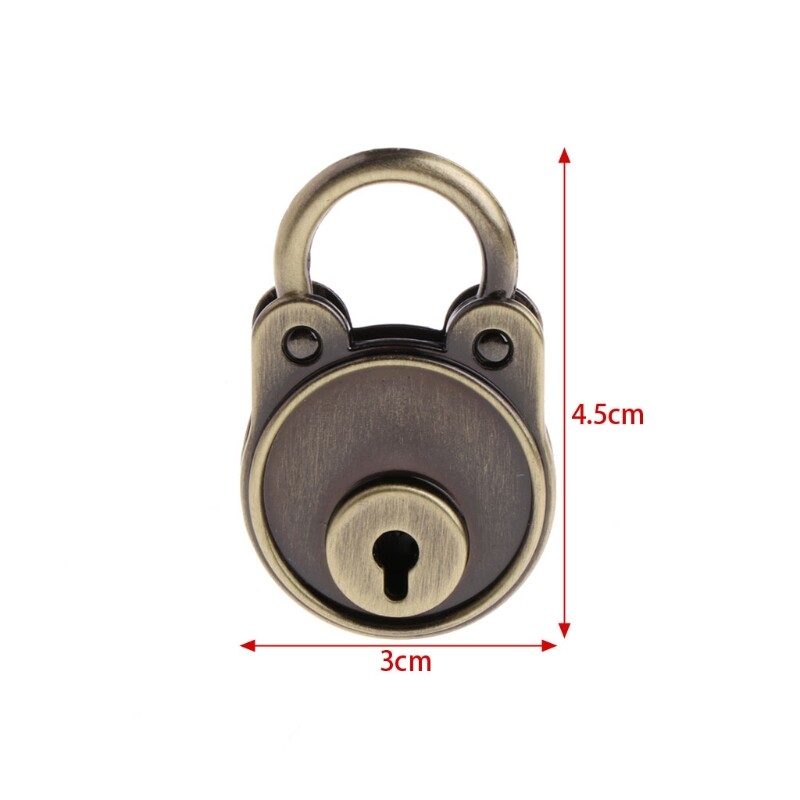 New Bear Vintage Cũ Phong Cách Cổ Mini Archaize Khóa Móc Chìa Khóa Với Chìa Khóa