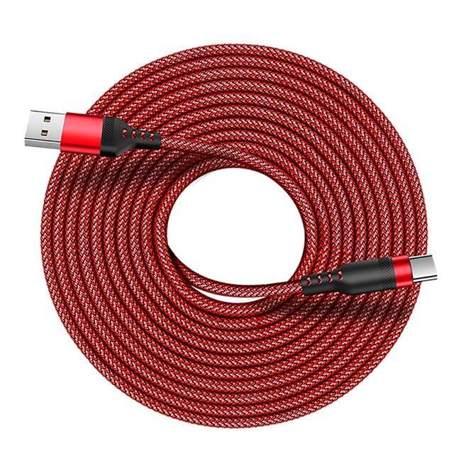5m/8m long cable usb c/lightning/micro usb cord compatible with ios/android phone fast charging cables for iphone 12 samsung s21