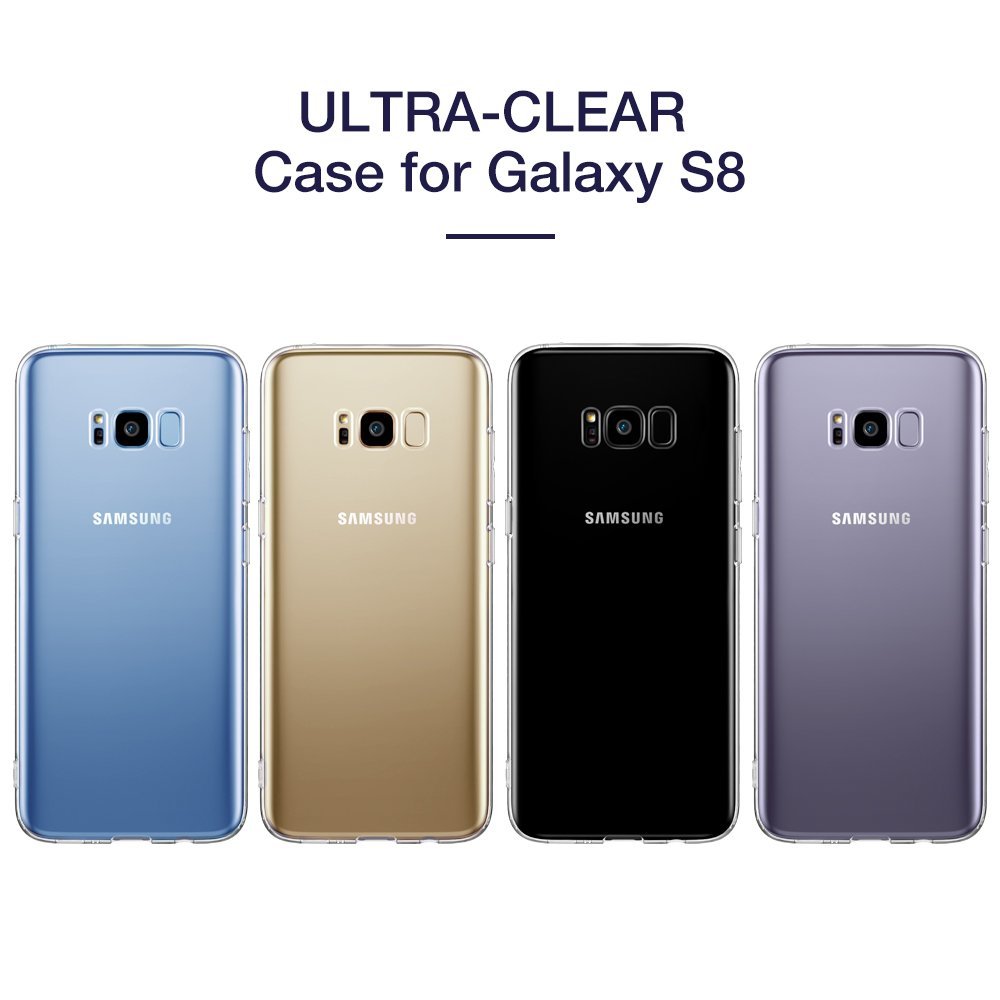 LUOWAN cho Samsung Galaxy S8 nhựa TPU mềm trường hợp: Linh hoạt, mỏng, bảo vệ, chống sốc, minh bạch, không chống trơn trượt, không dây sạc tương thích