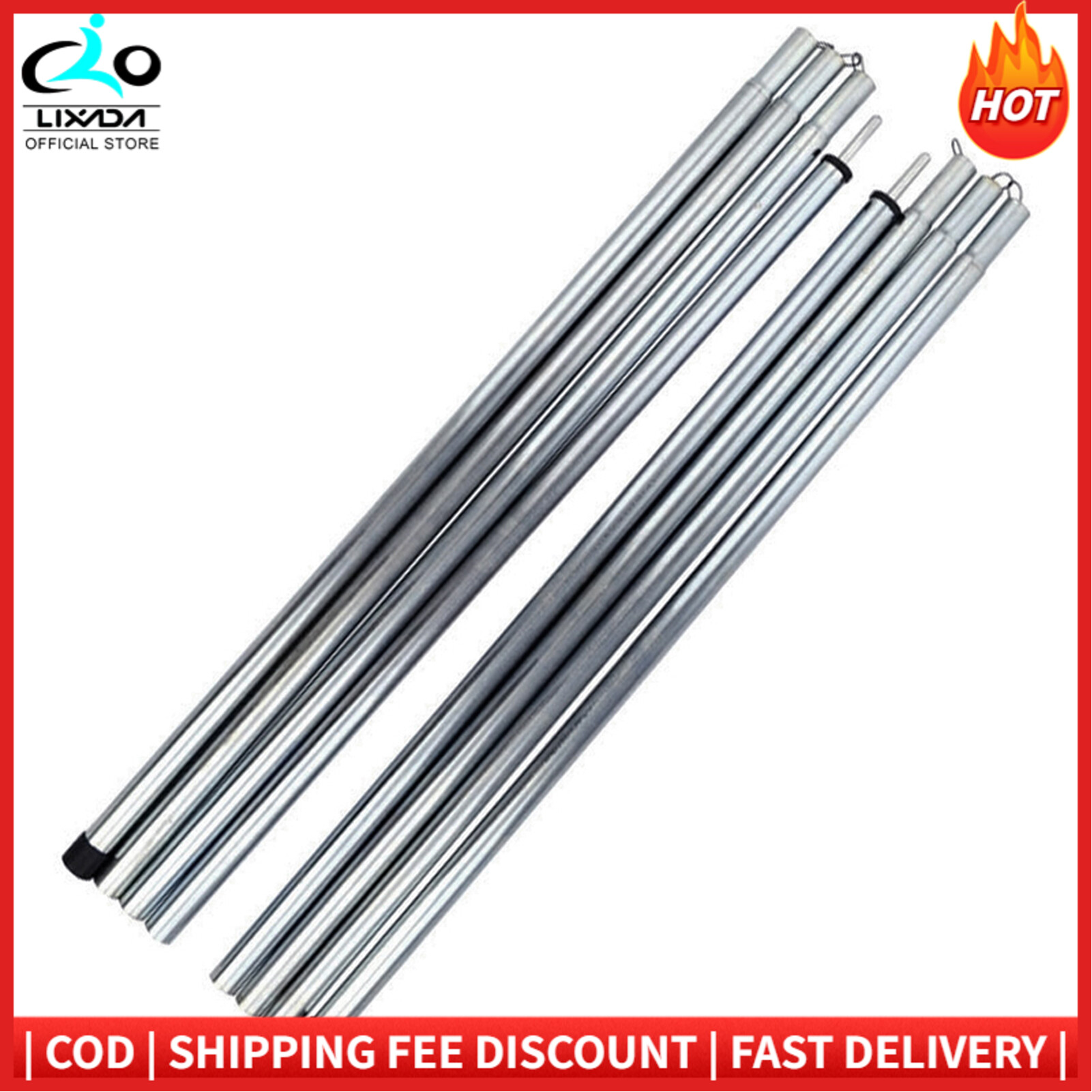 Outdoor Tent Canopy Tarp Poles Tent Canopy Support Rods Iron Canopy Awning Frame