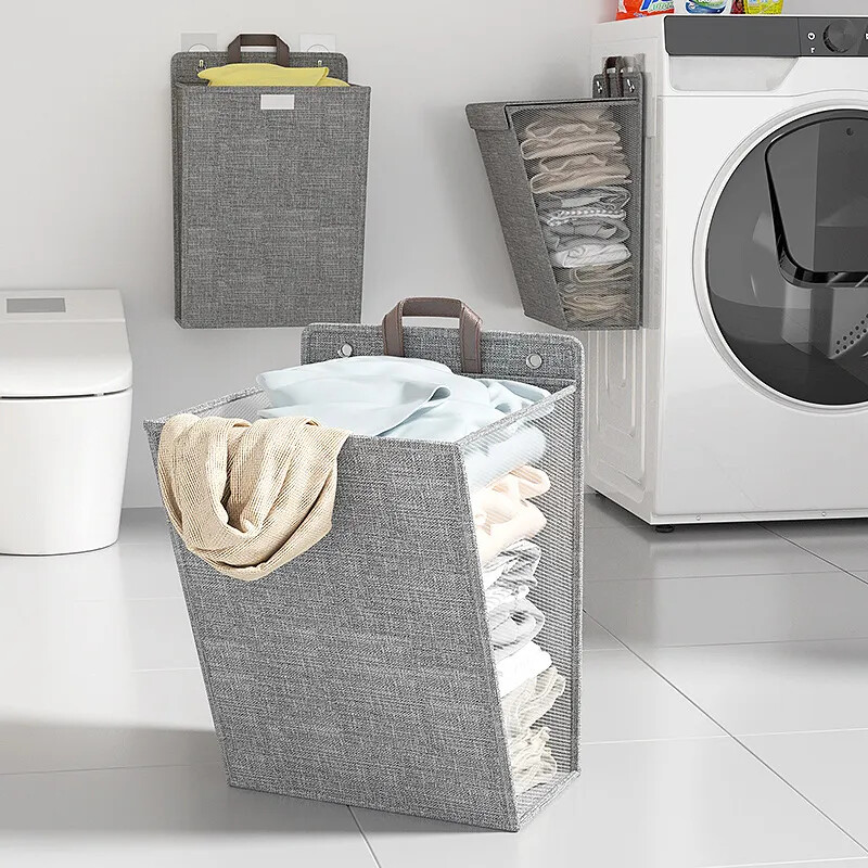 Đa Năng treo tường Giỏ đựng đồ giặt có thể gập lại không thấm nước quần áo bẩn Đồ Lót Vớ túi lưu trữ Cho Nhà Phòng Tắm Thuận Tiện Tiết Kiệm Không Gian Giặt Tổ chức Túi