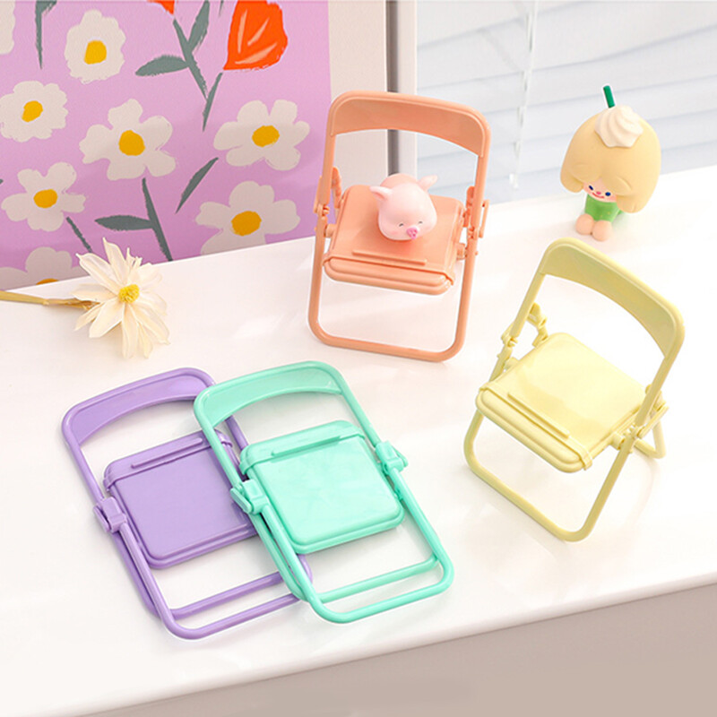 Giá Đỡ Điện Thoại Di Động Hình Ghế Mini Giá Đỡ Gấp Gọn Tiện Lợi Thông Dụng Có Thể Gập Lại Màu Kẹo Ngọt Trang Trí Để Bàn Cho Điện Thoại Di Động