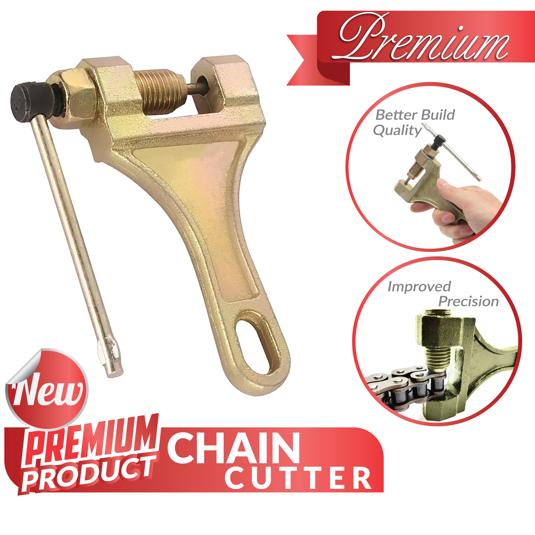 1PCS Chain Breaker Tool For #420-530 Chains - Motorcycle ATV Bicycle Chain Splitter With 3 Thimbles, Molybdenum Steel Construction - View #7