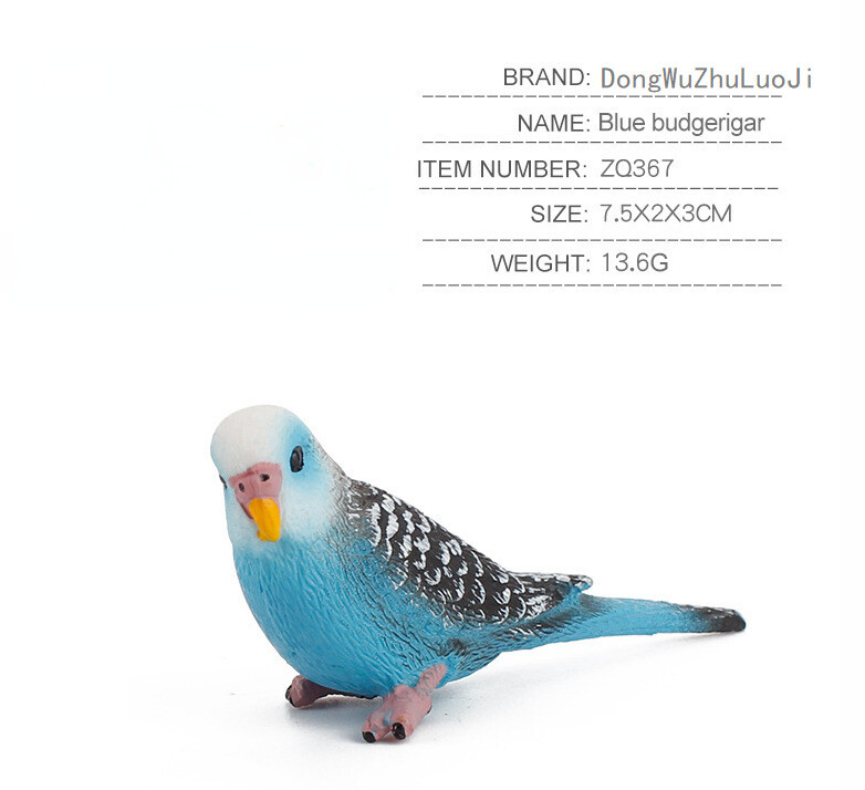 Children's Cognitive Bird Bird Animal Parrot Model Macaw Cockatoo Budgie 7-piece Set PVC Miniature Collection Toys Educational Kids Toy Toys for Boys Toys for Girls
