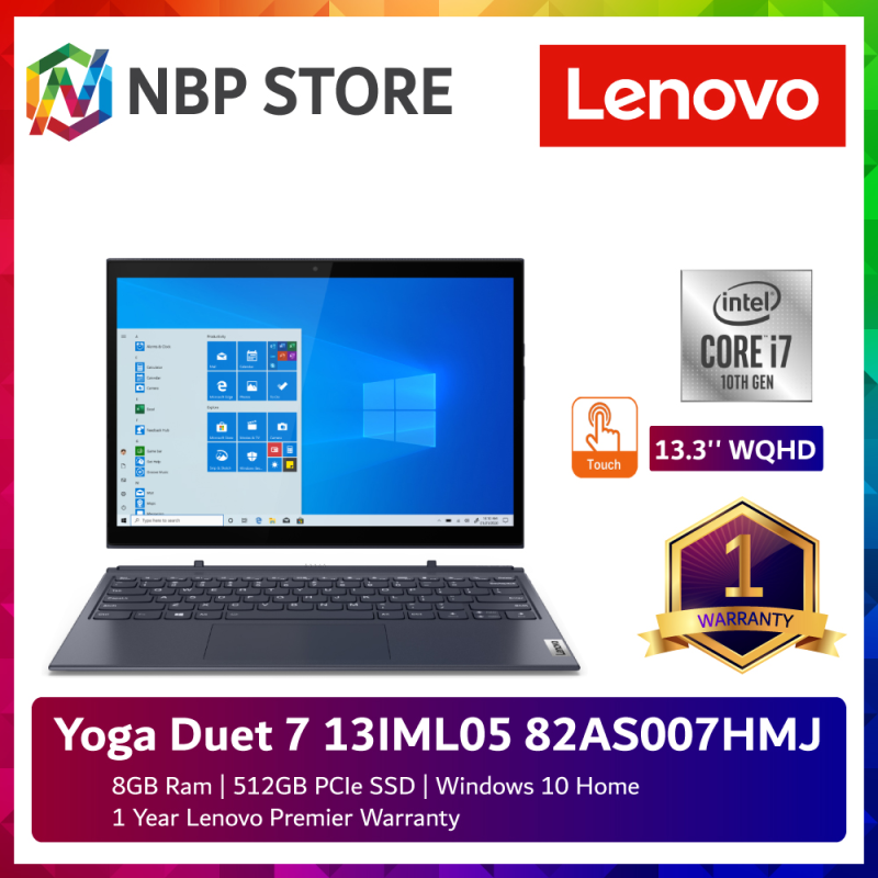 Lenovo Yoga Duet 7 13IML05 82AS007HMJ 13.3 WQHD Touch Laptop Slate Grey ( i7-10510U, 8GB, 512GB SSD, Intel, W10 ) Malaysia
