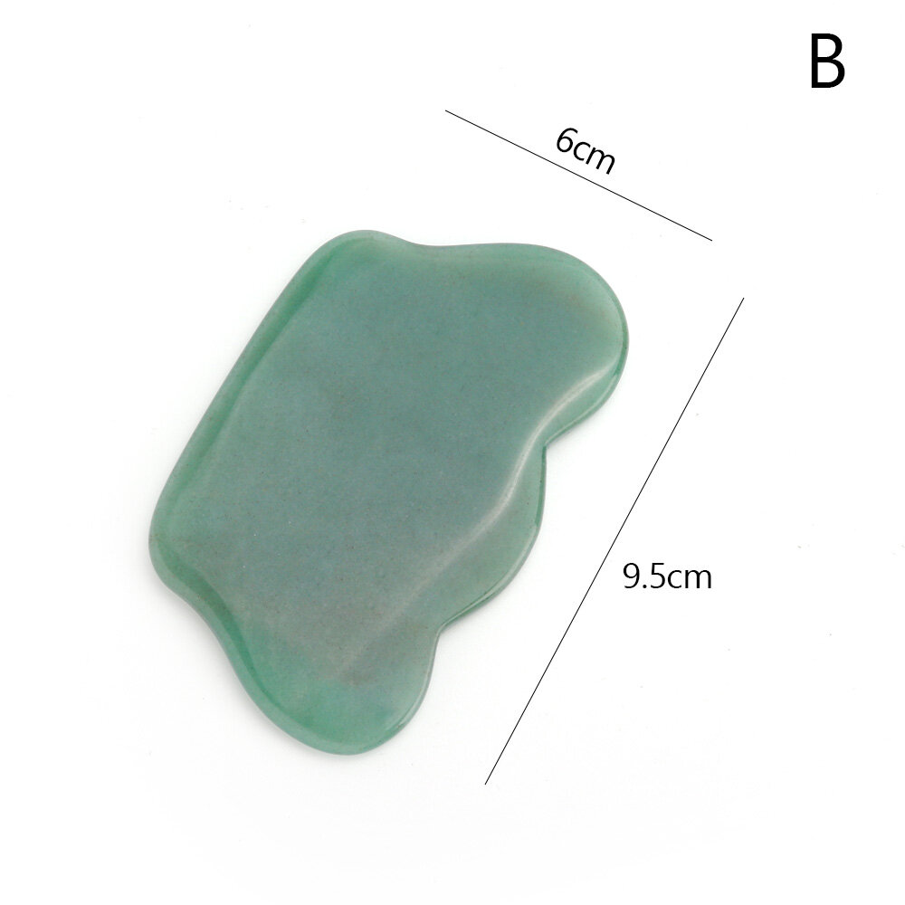 Green Aventurine Natural Jade Massage Guasha Stones Board for Face Acupoint Scraping Jade Facial Massage Tools Health Care Facial Massager