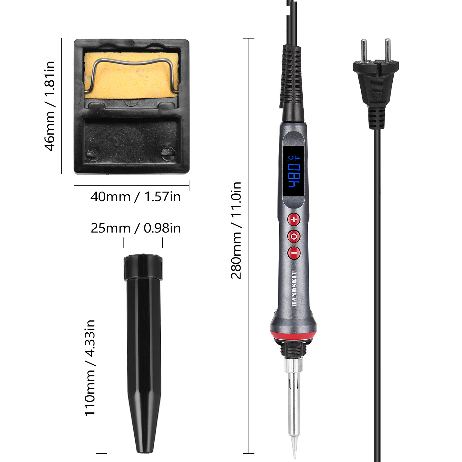 Smart Sensor HANDSKIT Bộ Mỏ Hàn Kỹ Thuật Số LED 90W Mỏ Hàn Điện Điều Chỉnh Nhiệt Độ Dụng Cụ Hàn 4 Lõi Dây Với Chế Độ Ngủ Tự Động