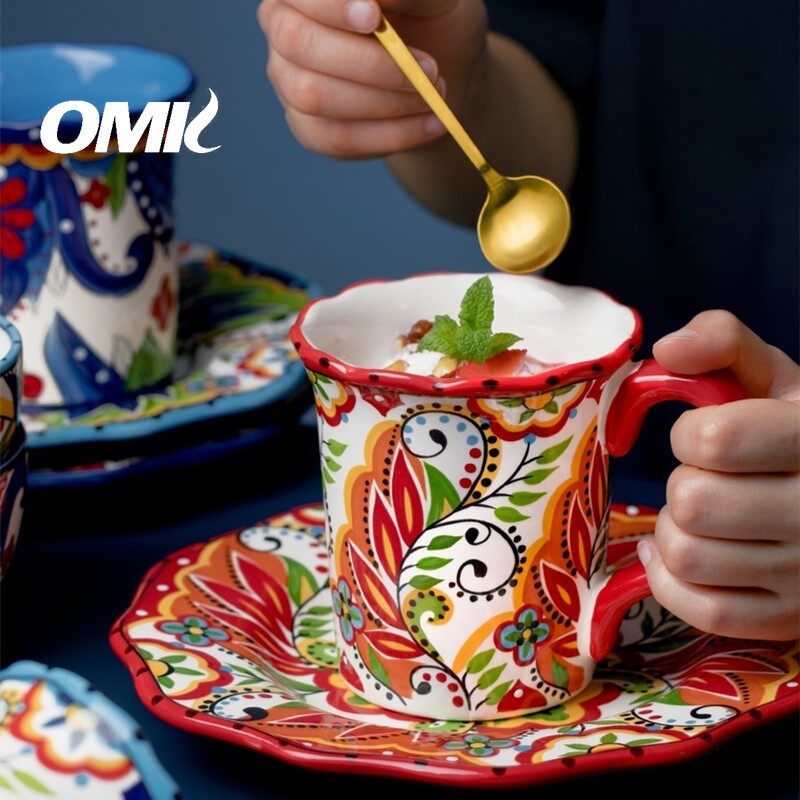 Omk Đỏ Luca loạt 500ml cốc cà phê Cốc gốm