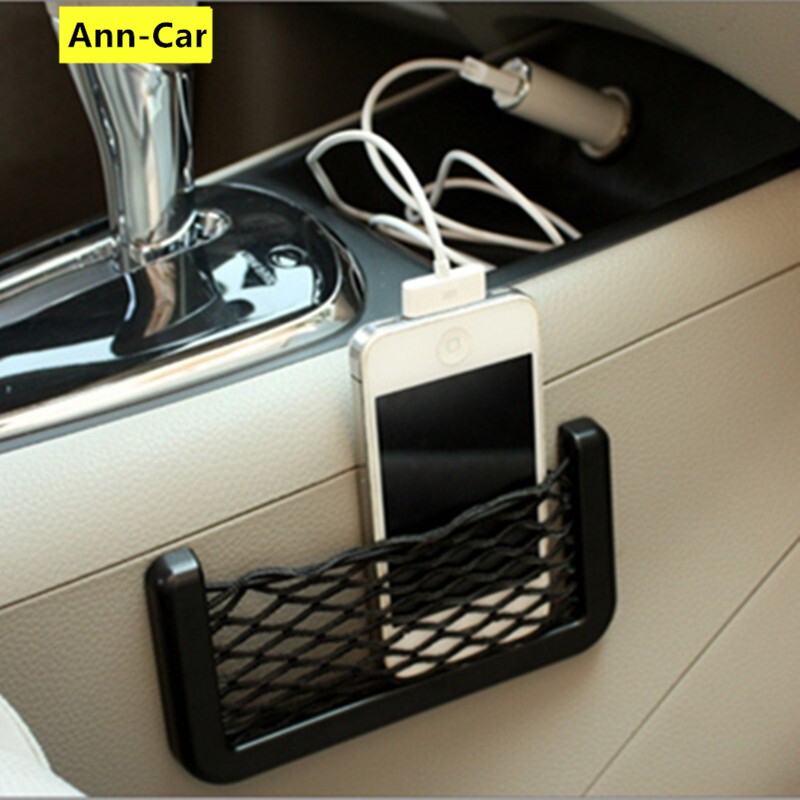 Car Interior Net Bag Organizer Strong Elastic Car Mesh Net Bag , Car Seat Multi-Pocket Tissue Storage Bag