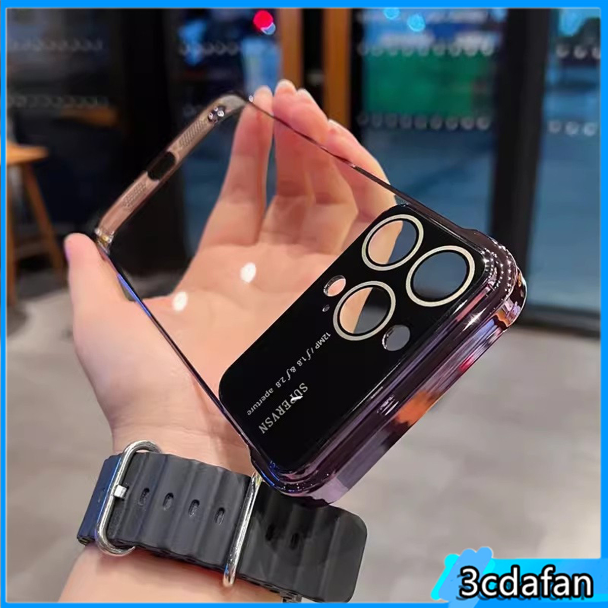 Luxury Boundless Plating Phone Case For iPhone 14 13 12 11 Pro Max 12 13 Pro 14 plus 11 Pro Max Hard PC Transparent Large Window Phone Case For iPhone 14 Pro Max
